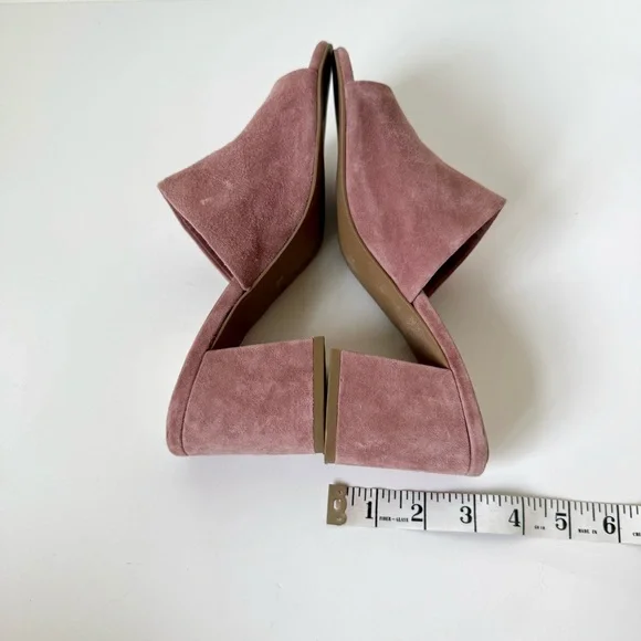 SEYCHELLES Dusty Rose Suede Leather Block Heel Mules—SZ. 7.5 - Picture 14 of 17